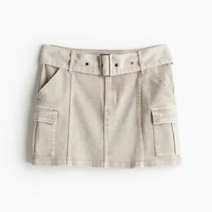 H&M Divided Tan Belted Cargo Mini Skirt Sz 4 NWT.